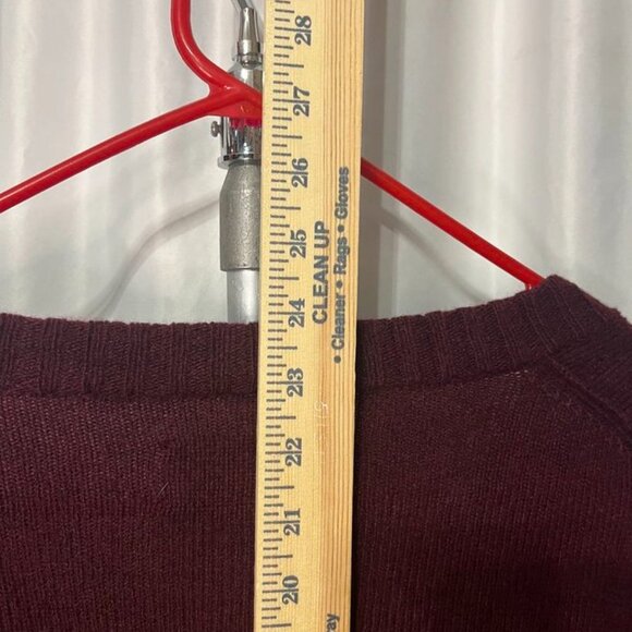 Zadig & Voltaire Burgundy V-Neck Sweater Italy – Monogrammed Sleeve (Est. Small) - Picture 7 of 8